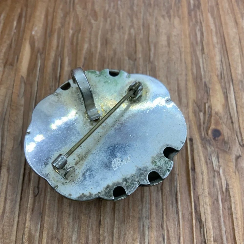Best Vintage Silver Tone Pumpkin Pendant Brooch